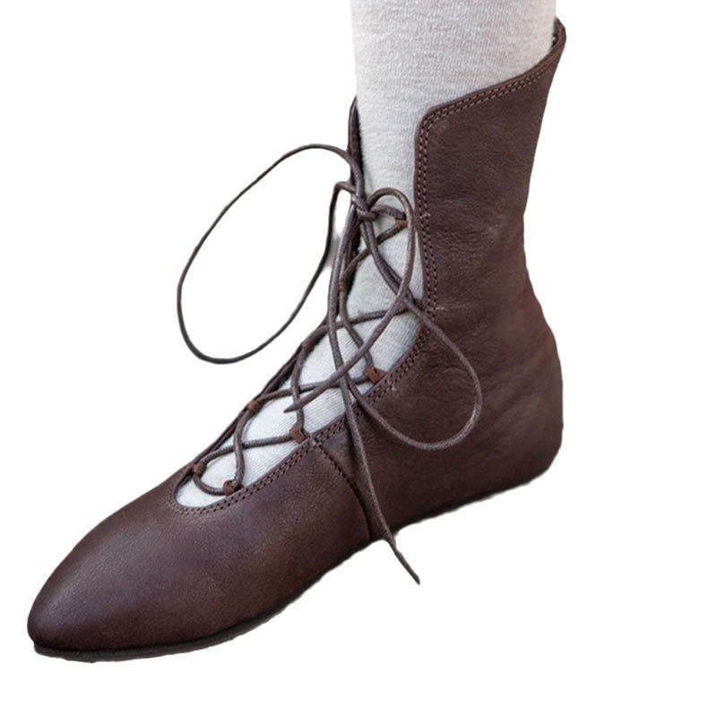 Men Shoes Europe To Us - Medieval Steampunk Cross Lace Up Leather