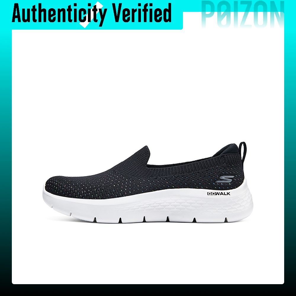 Men'S Shoes Black And White - Skechers Go Walk Fle Mesh, Textile