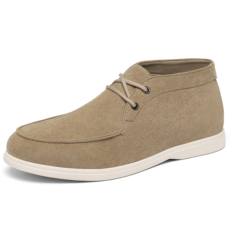 Men'S Shoes Black And White - Classic British Style Suede Leather Chukka