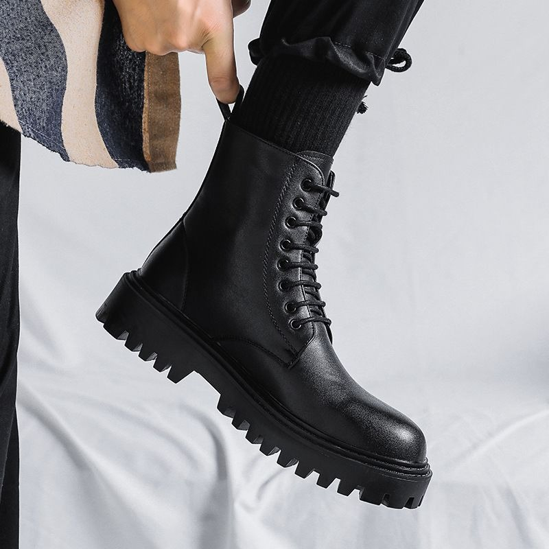 Men High Top Leather Boots Fas - огляд і ціна Men'S Shoes Height Increase