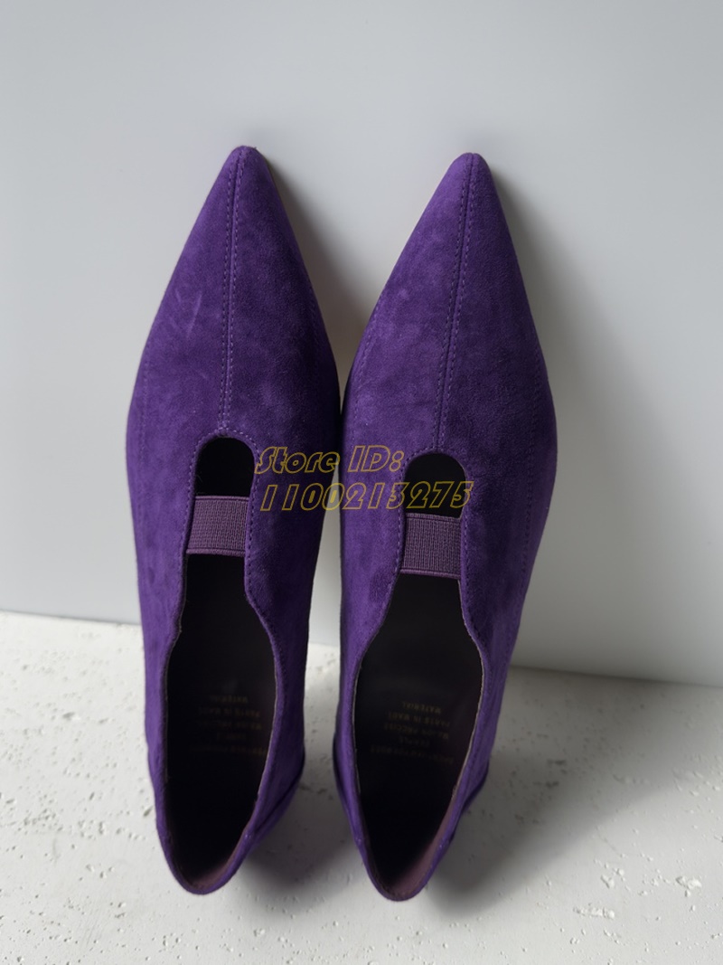 Purple Suede Pointy Toe Pumps  - огляд і ціна Dress Shoe Pointed