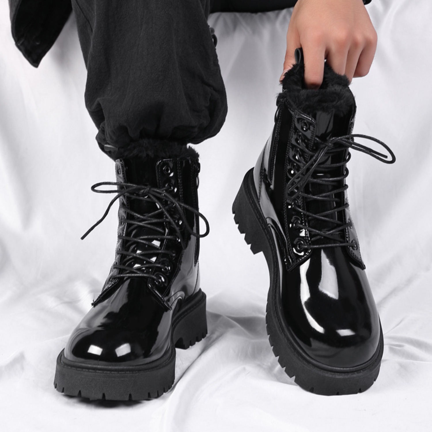 Men's warm plush high-top boot - огляд і ціна Men Shoes Trends