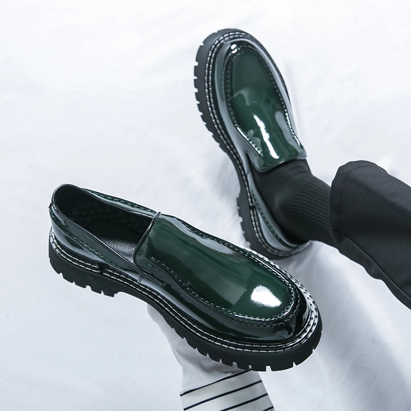Leather Designer Loafers Round - огляд і ціна Men Shoes Official