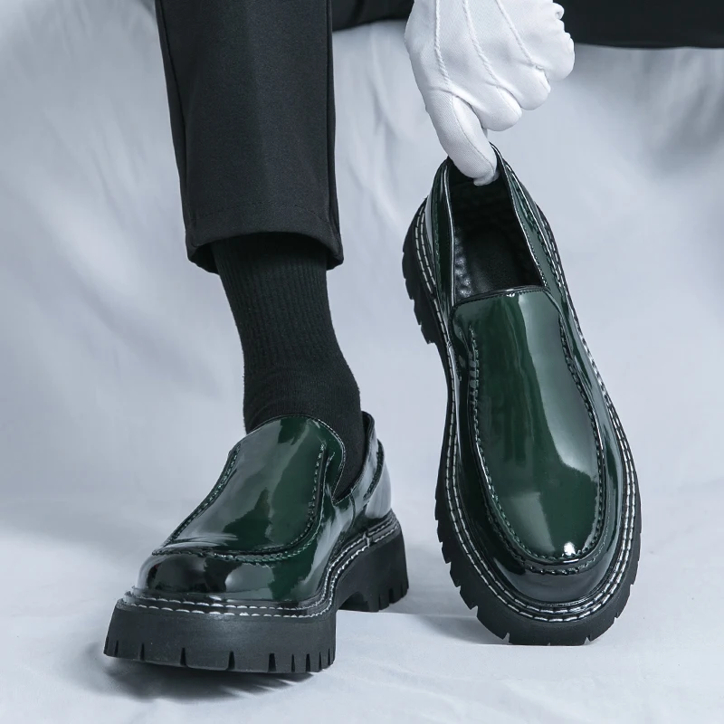 Leather Designer Loafers Round - огляд і ціна Men Shoes Official