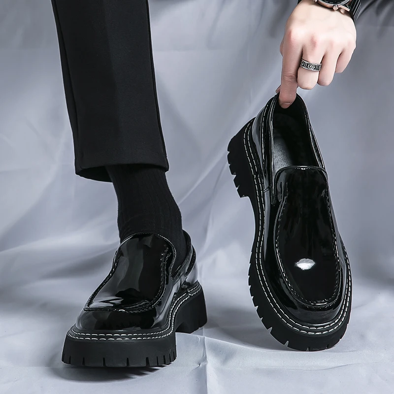 Leather Designer Loafers Round - огляд і ціна Men Shoes Official