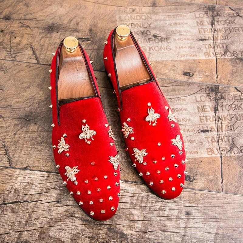 rivets men's dress shoes red b - огляд і ціна Men Shoes Official