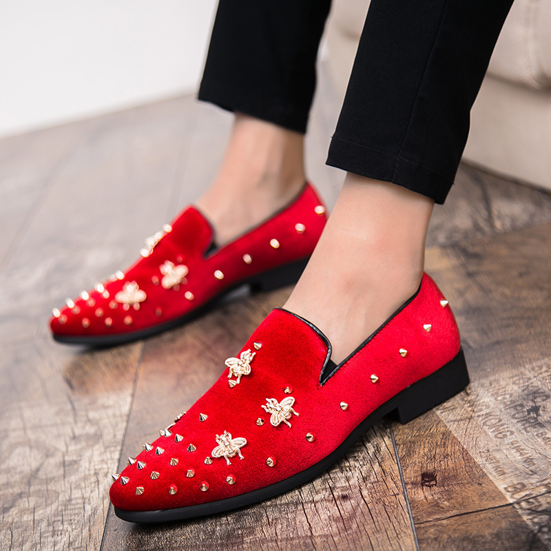 rivets men's dress shoes red b - огляд і ціна Men Shoes Official