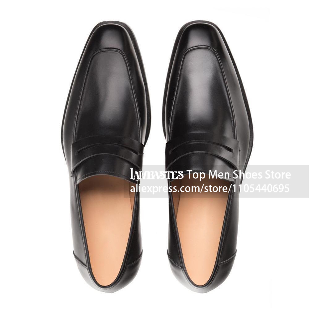 Navy Blue PU Leather Penny Loa - огляд і ціна Men'S Shoes Navy Blue