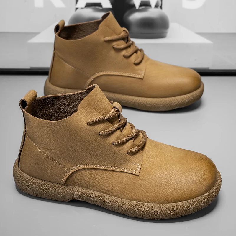 Men Ankle Boots Brown Short Bo - огляд і ціна Men Shoes Trends