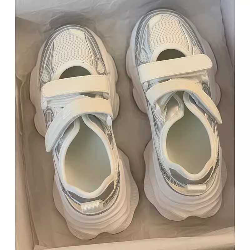 Metallic Silver Hollow Out Pla - огляд і ціна Velcro Strap Sandal