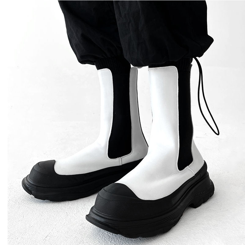 mens fashion punk stage high c - огляд і ціна Men'S Shoes Black And White