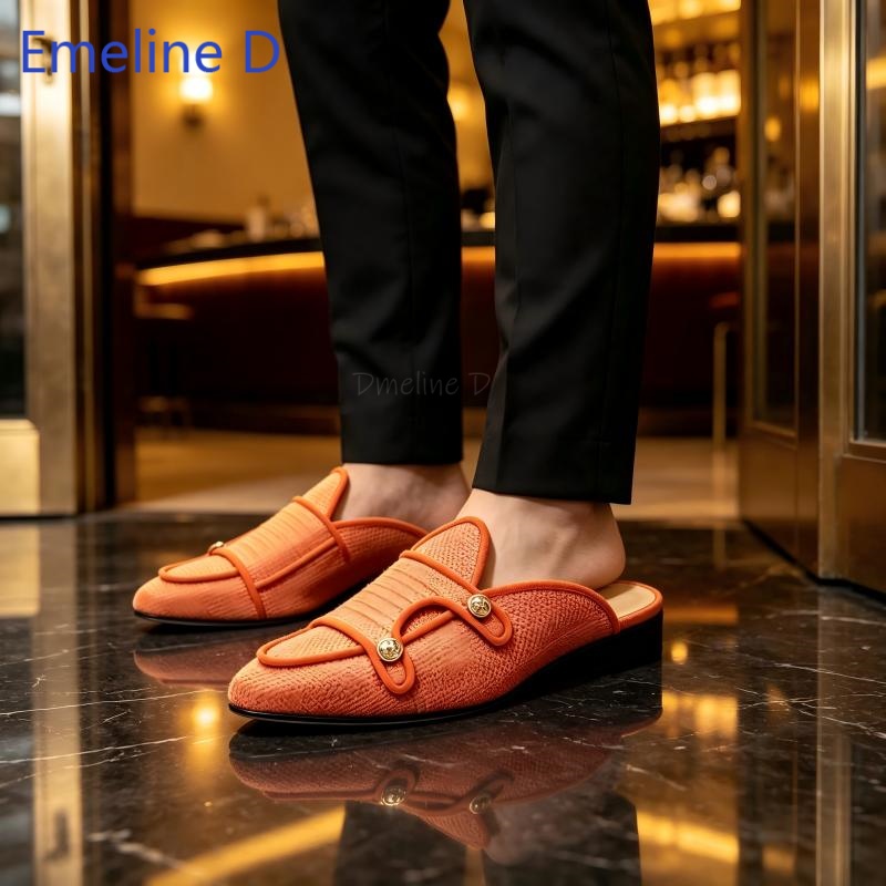 Woven Textile Backless Loafer  - огляд і ціна Men Shoes Loafers