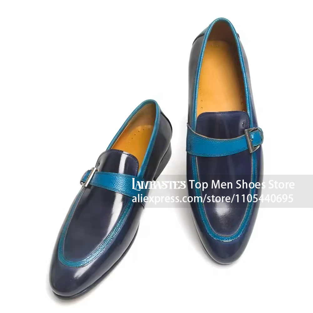 Navy Blue Contrast Buckle Penn - огляд і ціна Men'S Shoes Navy Blue