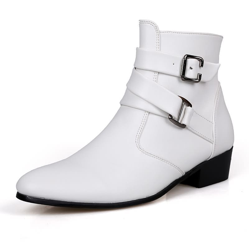 Luxury Men Boots Leather Chels - огляд і ціна Men'S Shoes Black And White