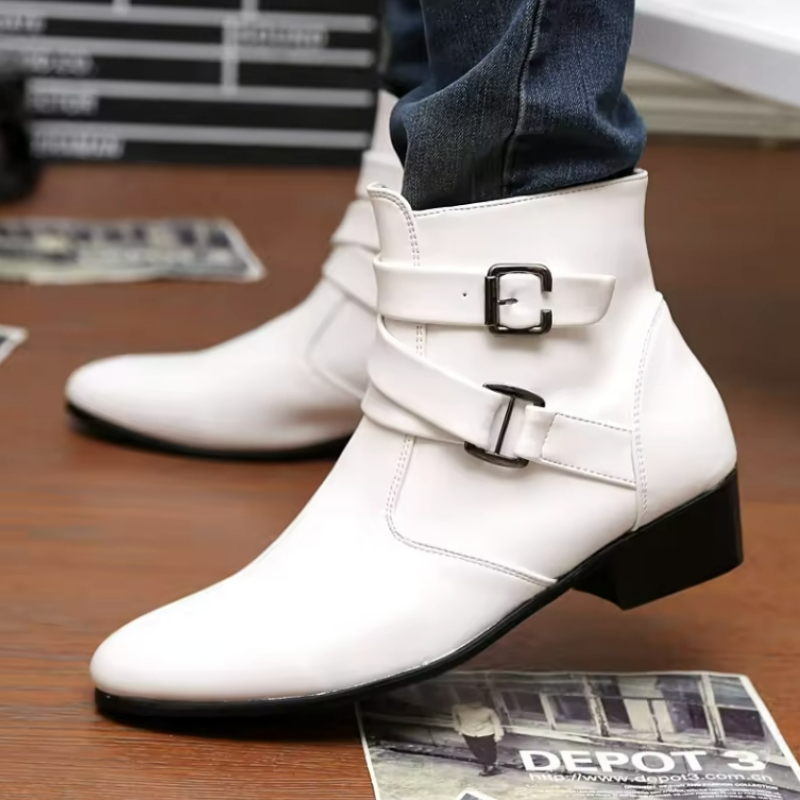 Luxury Men Boots Leather Chels - огляд і ціна Men'S Shoes Black And White