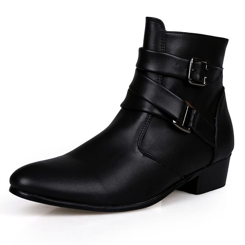 Luxury Men Boots Leather Chels - огляд і ціна Men'S Shoes Black And White