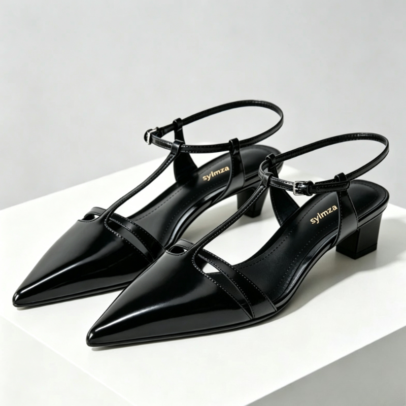 Patent Leather Kitten Heel Wom - огляд і ціна Dress Shoe Pointed