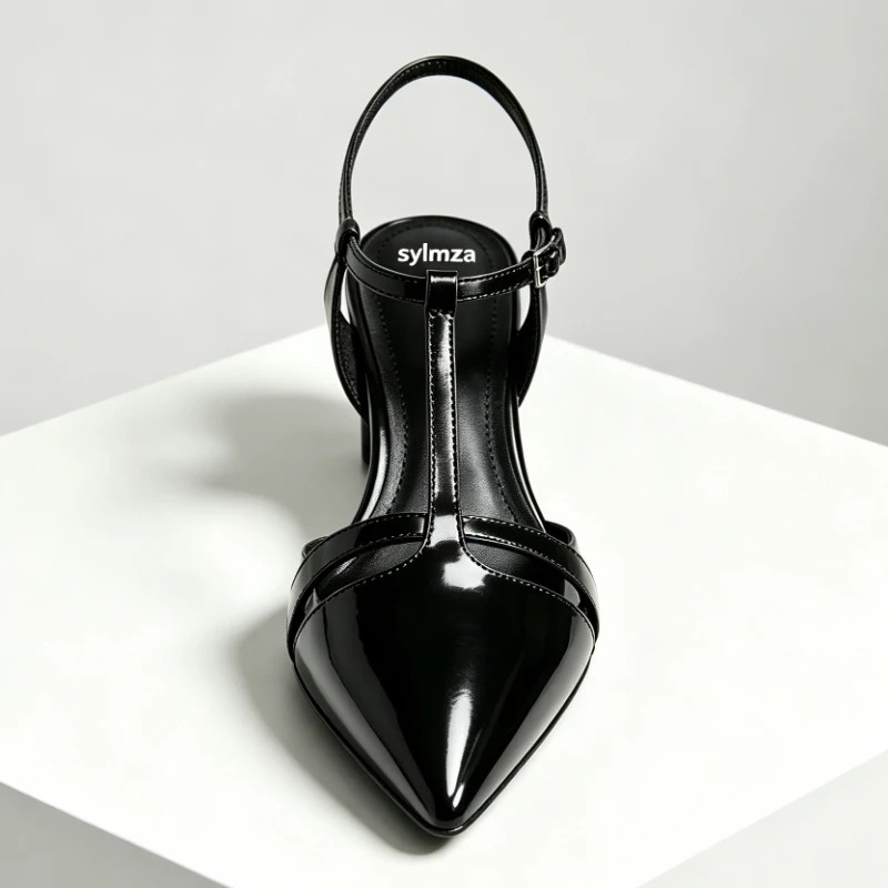 Patent Leather Kitten Heel Wom - огляд і ціна Dress Shoe Pointed