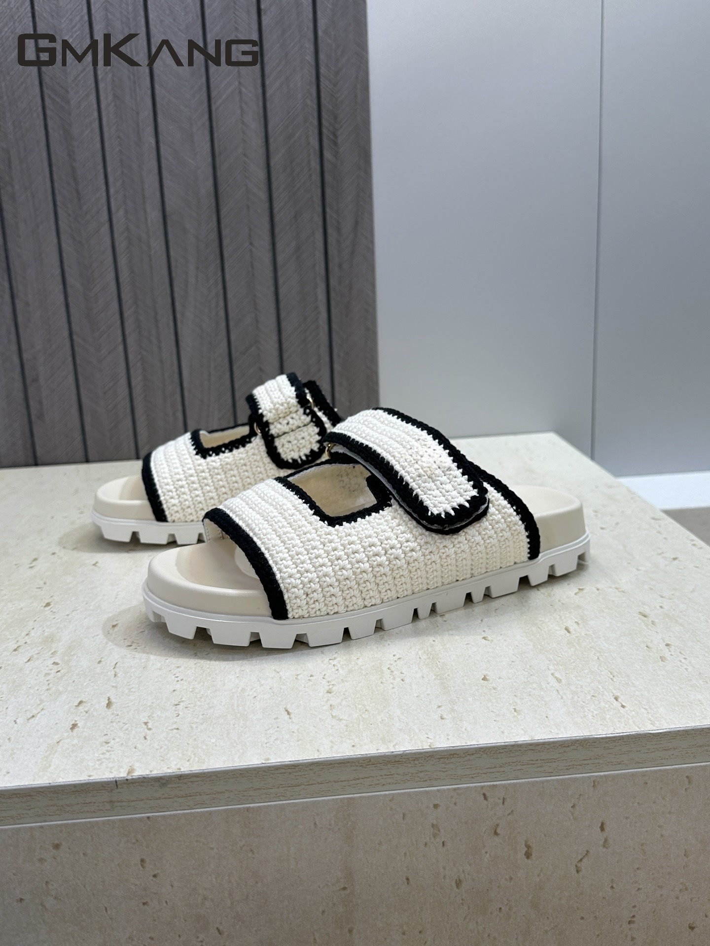 Women Knitted Slide Sandals Ve - огляд і ціна Velcro Strap Sandal