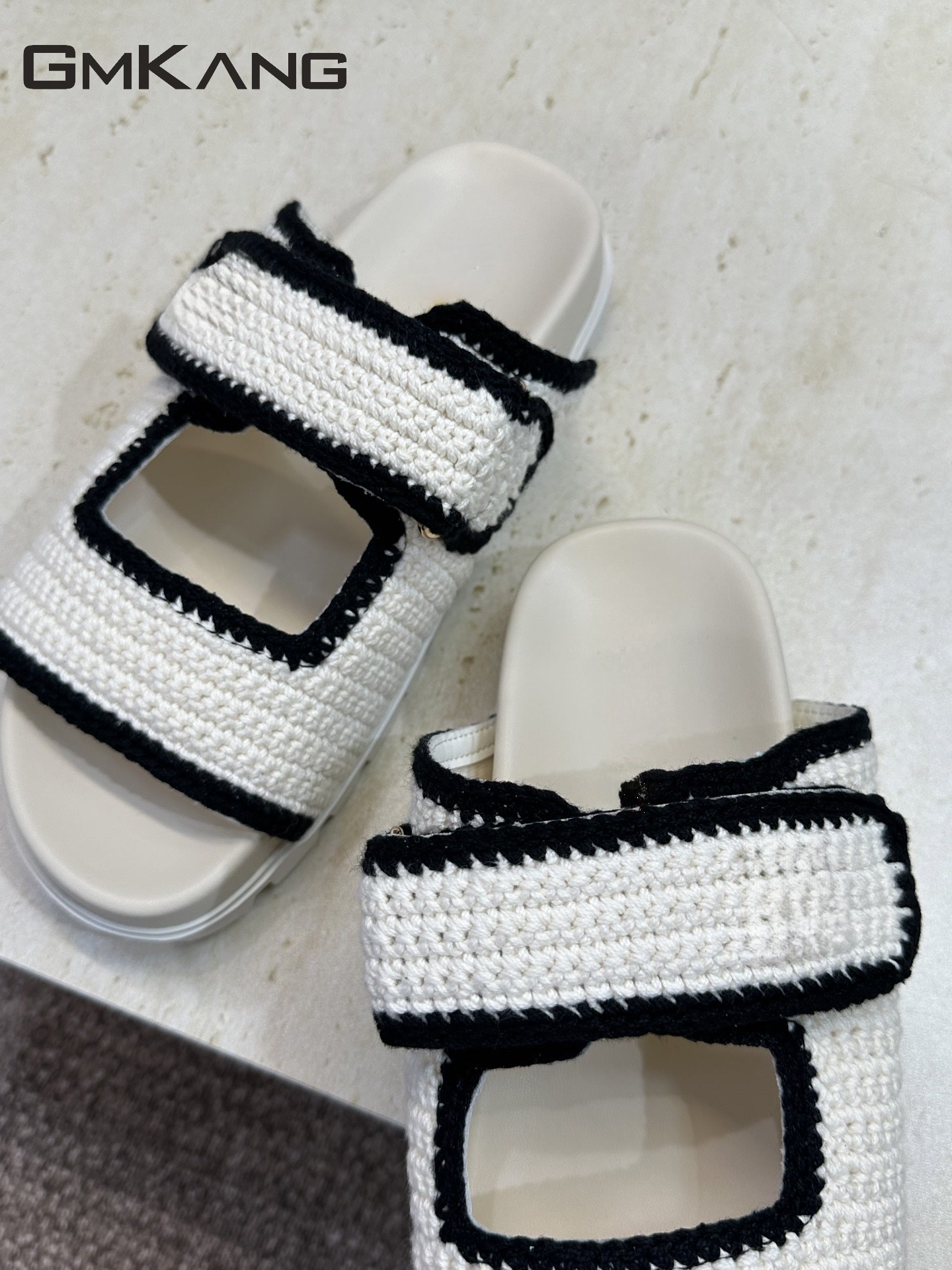 Women Knitted Slide Sandals Ve - огляд і ціна Velcro Strap Sandal