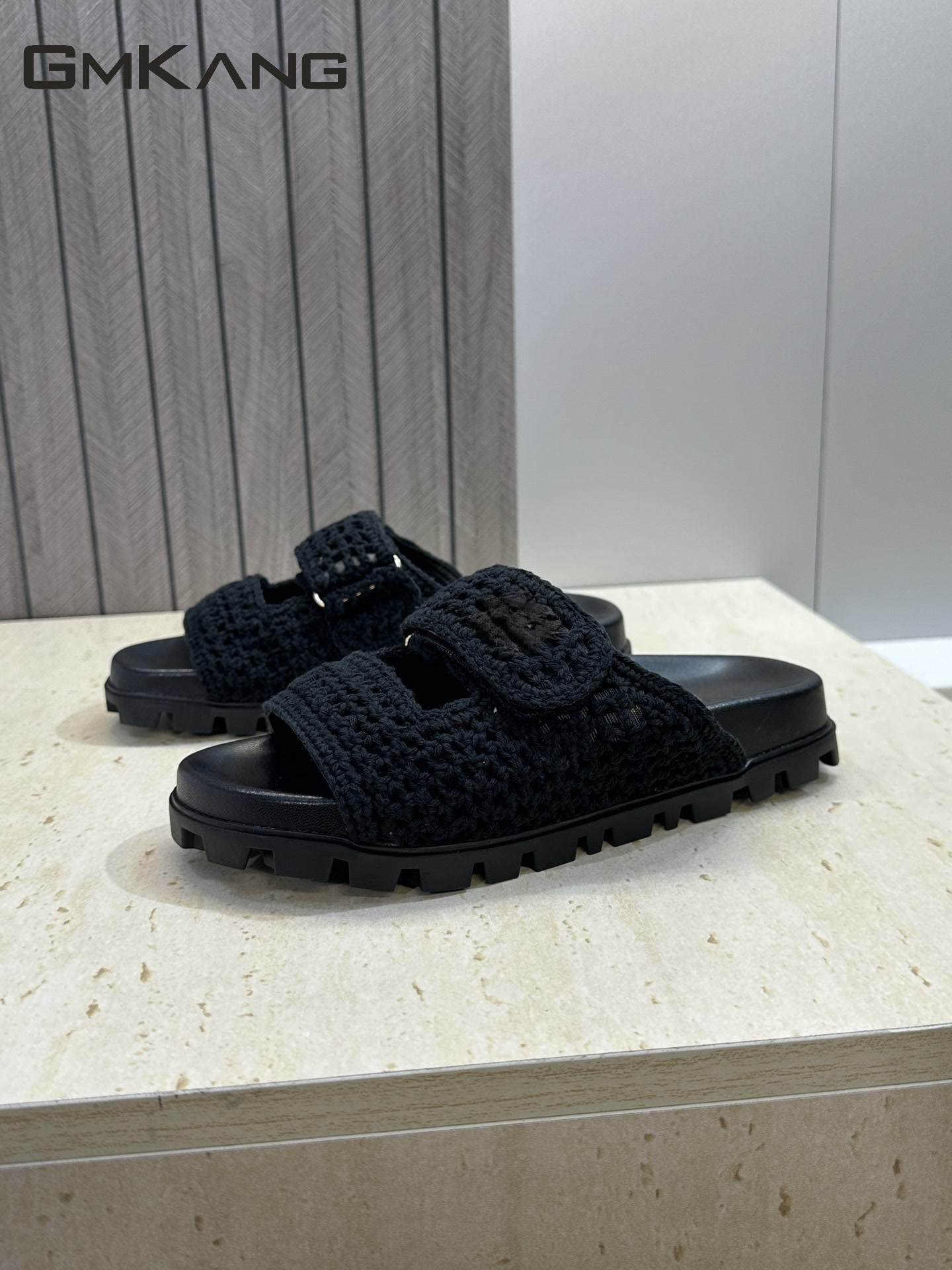 Women Knitted Slide Sandals Ve - огляд і ціна Velcro Strap Sandal