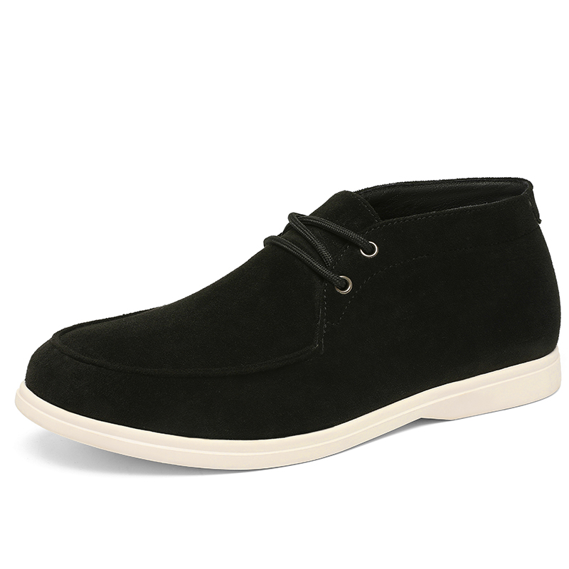 Classic British Style Suede Le - огляд і ціна Men'S Shoes Black And White