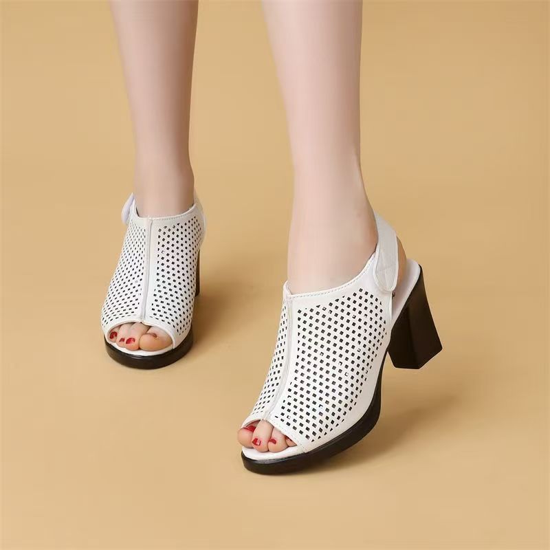 Women Big Size High Heel Peep  - огляд і ціна Velcro Strap Sandal